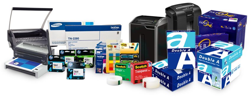 Shredder, binding machine, toner and paper
